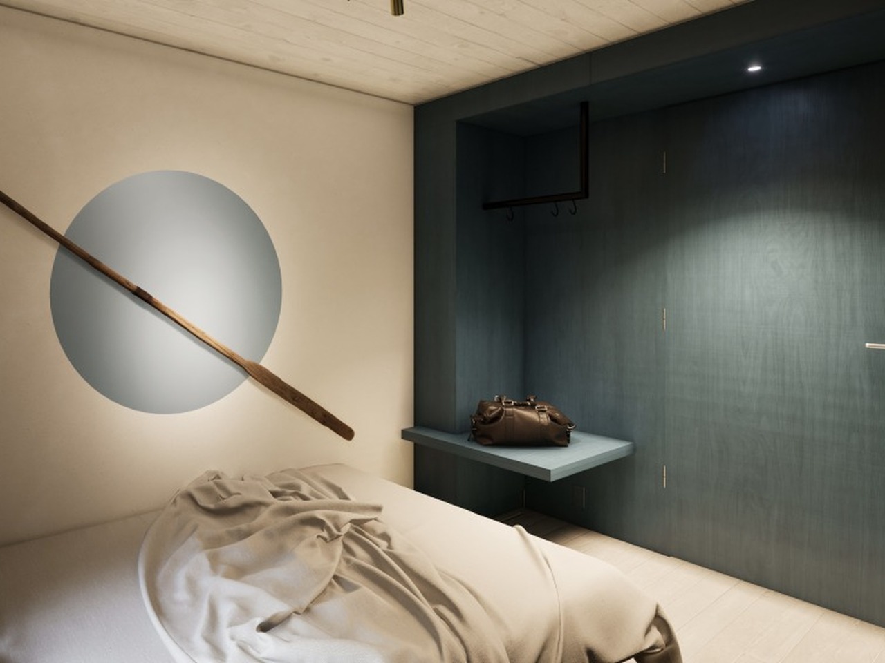 	Badezimmer mit blauen Fliesen und begehbarer Dusche im Schiffli Boutique Apartment Rapperswil
