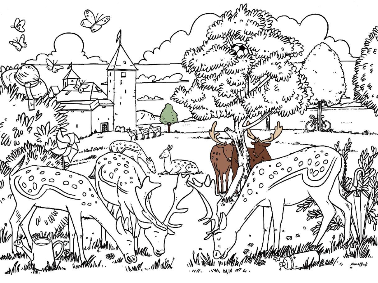 Wimmelbild Hirschpark