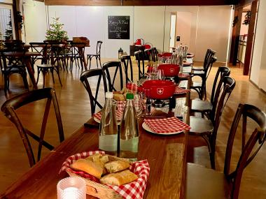 Fondue Weihnachtshütte Hotel Boldern
