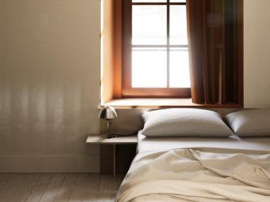 Schlafbereich im Schiffli Boutique Apartment Rapperswil